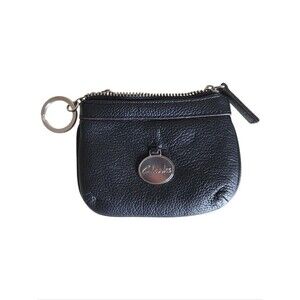 clarks pebble grain leather keychain coin purse & card holder